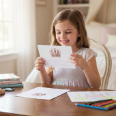 Elegant Gold and White Stripes Princess Birthday  招待状