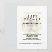 Elegant Gold Angel Baby Shower Invitation 招待状 (正面/裏面)
