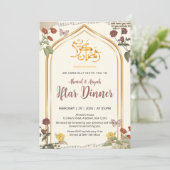 Elegant Gold Arch Floral Ramadan Iftar Dinner 招待状 (スタンド正面)