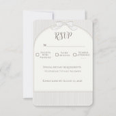 Elegant Gold Arch & Ribbon Bow Wedding RSVP Card  (正面)