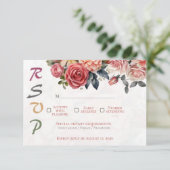 Elegant Gold Arch & Ribbon Bow Wedding RSVP Card  (スタンド正面)