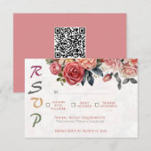 Elegant Gold Arch & Ribbon Bow Wedding RSVP Card  (正面/裏面)