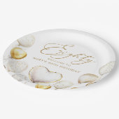 Elegant Gold Balloon 80th Birthday Party ペーパープレート (アングル)