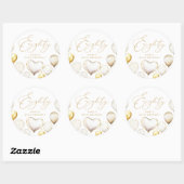 Elegant Gold Balloon 80th Thank You Birthday ラウンドシール (シート)