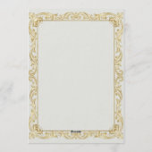 Elegant Gold Baroque Christmas Stationery Set - Th 招待状 (裏面)