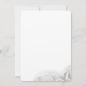 Elegant Gold Baroque Frame with White Flowers & Mo 招待状 (裏面)