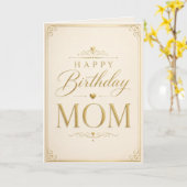 Elegant Gold Birthday Card for Mom カード (黄色い花)