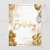 Elegant Gold Birthday Party Invitation Enclosure エンクロージャーカード (裏面)
