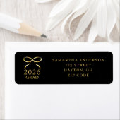 Elegant Gold Black 2026 Grad Return Address ラベル (インサイチュ)