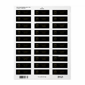 Elegant Gold Black 2026 Grad Return Address ラベル (フルシート)