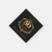 Elegant Gold Black 50th Birthday Celebration スタンダードカクテルナプキン (角)