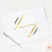 Elegant Gold & Black Congratulations - Celebration ラウンドシール (封筒)