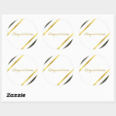 Elegant Gold & Black Congratulations - Celebration ラウンドシール (シート)