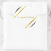 Elegant Gold & Black Congratulations - Celebration ラウンドシール (バッグ)