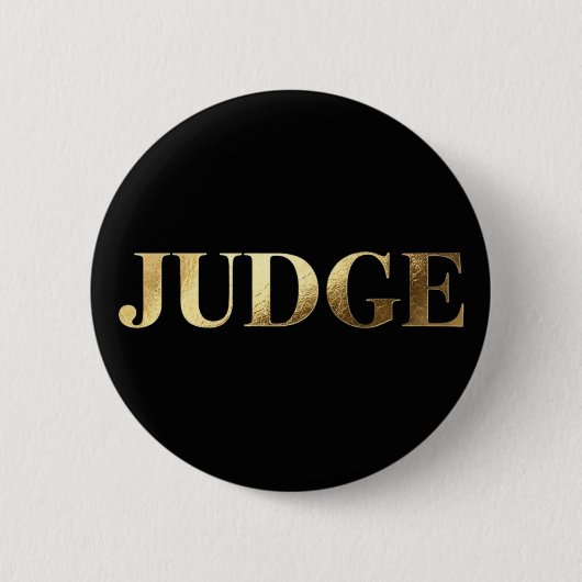 Elegant Gold Black Contest Judge Badge 缶バッジ (正面)