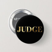 Elegant Gold Black Contest Judge Badge 缶バッジ (正面&裏面)