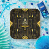 Elegant gold black gatsby ペーパープレート (パーティー)