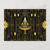 Elegant gold black gatsby ポストカード (正面)