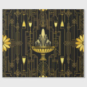 Elegant gold black gatsby ラッピングペーパー (フラット)