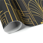 Elegant gold black gatsby ラッピングペーパー (ロールコーナー)