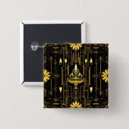 Elegant gold black gatsby 缶バッジ