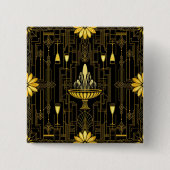 Elegant gold black gatsby 缶バッジ (正面)