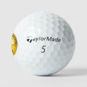 Elegant gold black monogram personalized golf ball ゴルフボール (ロゴ)