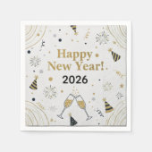 Elegant Gold & Black New Year ,Customizable  スタンダードカクテルナプキン (正面)