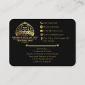 Elegant Gold & Black Persian Cattery Business Card 名刺 (裏面)