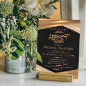 Elegant Gold Black Retirement Party  招待状