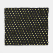 Elegant Gold & Black Star Pattern  フリースブランケット (正面(横))