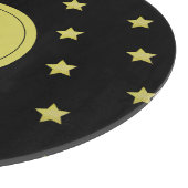 Elegant Gold & Black Star Pattern Monogram カッティングボード (角)