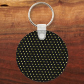 Elegant Gold & Black Star Pattern Monogram キーホルダー (裏面)