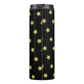 Elegant Gold & Black Star Pattern Monogram タンブラー (裏面)