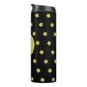 Elegant Gold & Black Star Pattern Monogram タンブラー (回転右)