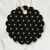 Elegant Gold & Black Star Pattern Monogram フェイバータグ (裏面)