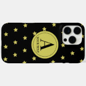 Elegant Gold & Black Star Pattern Monogram Case-Mate iPhoneケース (裏面 (横))