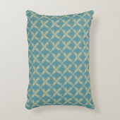 Elegant,Gold Blue Lattice Pattern アクセントクッション (正面(垂直))