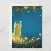 Elegant Gold & Blue New Year's Eve Party 招待状 (裏面)