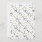 Elegant Gold Blue Ribbons Wedding 招待状 (裏面)