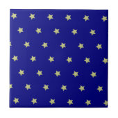 Elegant Gold & Blue Star Pattern  タイル (正面)