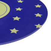 Elegant Gold & Blue Star Pattern Monogram カッティングボード (角)