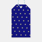 Elegant Gold & Blue Star Pattern Monogram ギフトタグ (裏面)