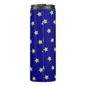 Elegant Gold & Blue Star Pattern Monogram タンブラー (裏面)
