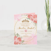 Elegant Gold & Blush Quinceañera Invitation 招待状 (正面)
