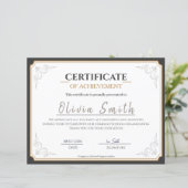 Elegant Gold Border Certificate of Achievement (スタンド正面)