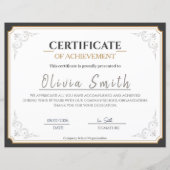 Elegant Gold Border Certificate of Achievement (正面)