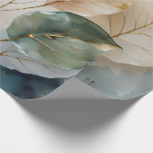 Elegant Gold Botanical ラッピングペーパー (角)