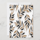 Elegant Gold Botanical Black and Gold FloralLuxury 招待状 (裏面)