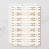 elegant gold botanical frame monogram wedding 招待状 (裏面)
